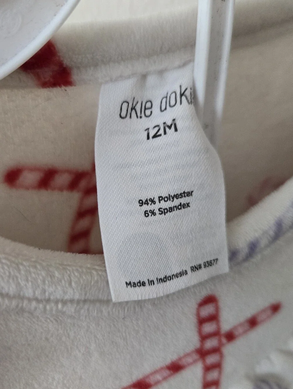 okie dokie White Candy Heart Fleece Pajama Set with Pink & Purple Prints